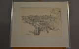 CLAES FOLCKER. Litografi, "Laholm", signerad & numrerad 39/100.