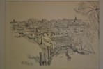 CLAES FOLCKER. Litografi, "Laholm", signerad & numrerad 39/100.