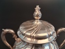 Kaffeservis. silver, 3 delar, 1550 gram, Rokokostil.
