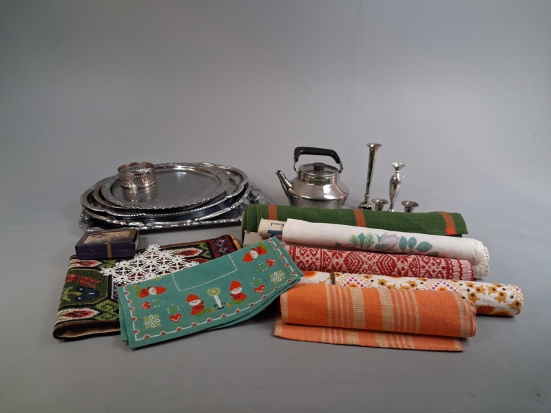 Diverse textil & nysilver m.m.