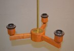 Taklampa. Teak & mässing, 1950/60-talet.