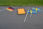 3 Fasadflaggor & skylt 50x70cm.