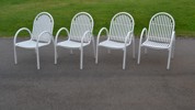 4 Trädgårdsstolar. Målad aluminium, möjligtvis Italien.