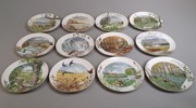 PETER BANETT. 12 Samlartallrikar, Royal Worcester.
