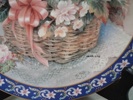 LENE LIU. 9 Samlartallrikar, Porslin. Blomstermotiv.