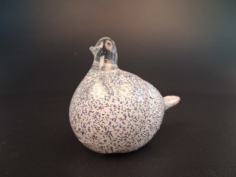 Skulptur. "Fågel", Glas, Etikettmärkt: Polar glasbruk AB, Haparanda.