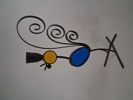 GUNNAR ANDER. Ljusstake, glas & metall, "Fågel", Ystad Metall, 1950/60-talet.