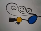 GUNNAR ANDER. Ljusstake, glas & metall, "Fågel", Ystad Metall, 1950/60-talet.