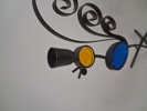GUNNAR ANDER. Ljusstake, glas & metall, "Fågel", Ystad Metall, 1950/60-talet.