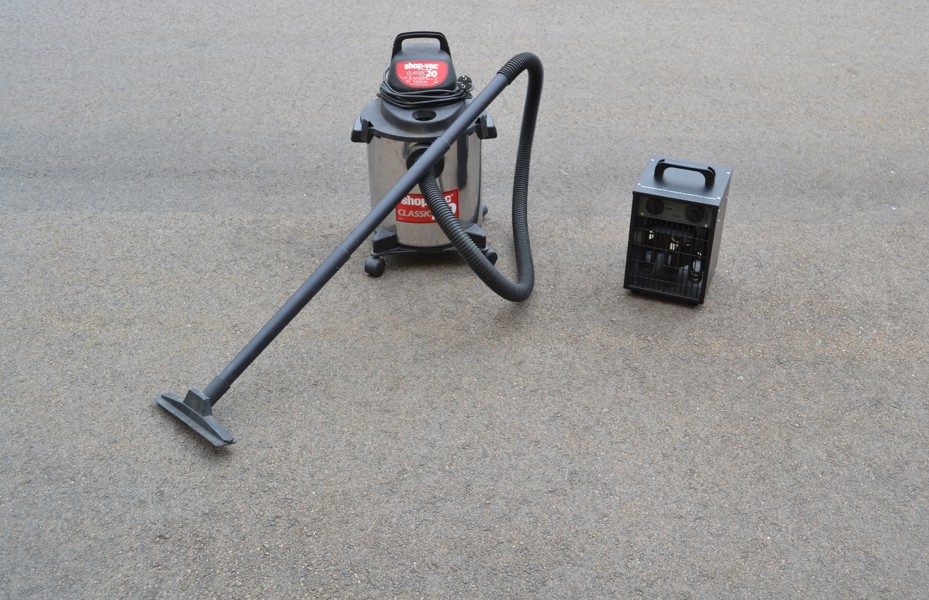 Dammsugare Shop-Vac Classic 20 & värmefläkt Biltema.