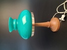 Bordslampa. Märkt E-AND modell 183. Mässing & Teak.