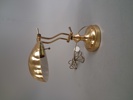 Bordslampa. snäcklampa. art deco stil, mässing, 1900-talet.
