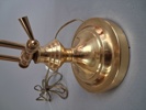 Bordslampa. snäcklampa. art deco stil, mässing, 1900-talet.