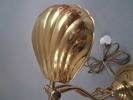 Bordslampa. snäcklampa. art deco stil, mässing, 1900-talet.