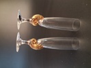 2 Champagneglas. "Neptus", Darryle Hinz. Royal Copenhagen.