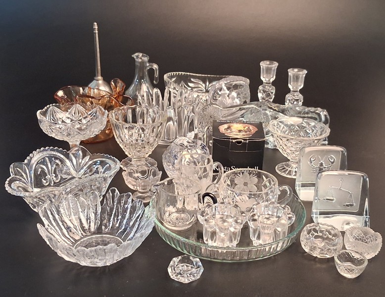 Diverse glas. Bl.a Kosta, Nybro, Pyrex, Bohemia m.m.
