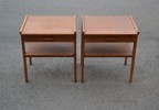 2 Nattduksbord. Teak, Bröderna Ahlqvist, Skånes Värsjö, 1950/60-talet.