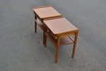 2 Nattduksbord. Teak, Bröderna Ahlqvist, Skånes Värsjö, 1950/60-talet.