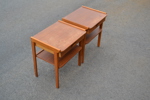 2 Nattduksbord. Teak, Bröderna Ahlqvist, Skånes Värsjö, 1950/60-talet.