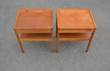 2 Nattduksbord. Teak, Bröderna Ahlqvist, Skånes Värsjö, 1950/60-talet.