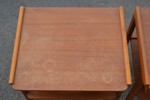 2 Nattduksbord. Teak, Bröderna Ahlqvist, Skånes Värsjö, 1950/60-talet.
