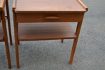 2 Nattduksbord. Teak, Bröderna Ahlqvist, Skånes Värsjö, 1950/60-talet.