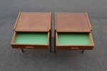 2 Nattduksbord. Teak, Bröderna Ahlqvist, Skånes Värsjö, 1950/60-talet.