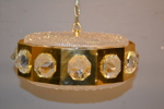 Taklampa. Mässing & glas. 1970-talet.