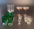 Diverse glas. Bl.a Reijmyre snapsglas Antik.