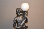 Golvlampa. Plast & glaskupa. Troligtvis Polen.