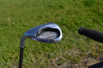 Golfbag med klubbor.
