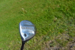 Golfbag med klubbor.