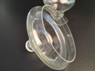 Glaspokal med lock.
