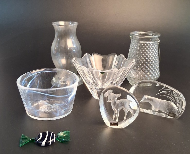 Diverse glas. Bl.a Kosta Boda, Målerås m.m.