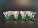 Karaff & 12 snaps/Likörglas. Troligtvis Trellerborgs glasbruk.