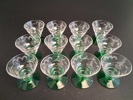 Karaff & 12 snaps/Likörglas. Troligtvis Trellerborgs glasbruk.