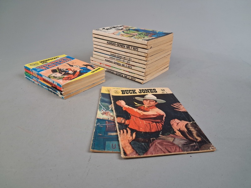 Diverse serietidningar. Buck Jones, Tex Willer & Western.