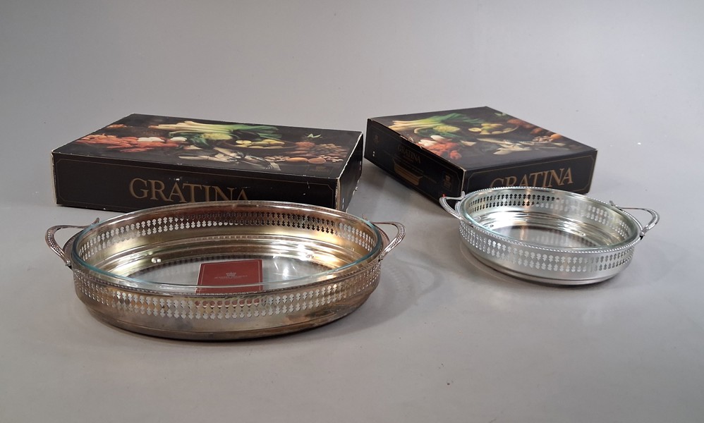 2 Ugnsformar. Gratina. Scandia silver.
