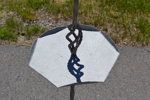 Golvlampa med bord. Smide, tillverkat i Ysby.