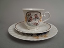 Kaffekoppar fat & Assietter. Jul, Fyrklövern. 1977,1979, 1980, 1982,1983 har 3 delar 78 & 81 saknar koppar.