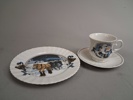 Kaffekoppar fat & Assietter. Jul, Fyrklövern. 1977,1979, 1980, 1982,1983 har 3 delar 78 & 81 saknar koppar.