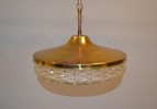 CARL FAGERLUND. Taklampa, mässing & glas, Orrefors, 1960-talet.