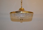 CARL FAGERLUND. Taklampa, mässing & glas, Orrefors, 1960-talet.