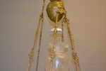 Takfotogenlampa. Majolika, omkring 1900, renoverad.
