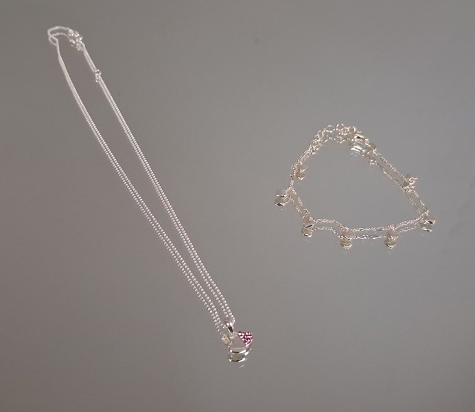 Halsband & armband för barn, silver, 4,95gram.