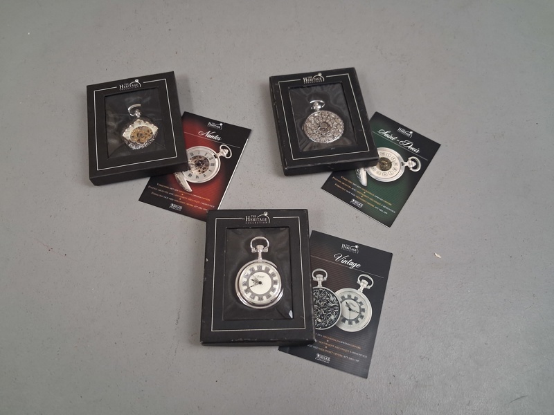 3 Fickur med originalkartonger & äkthetsintyg. Heritage Collection.