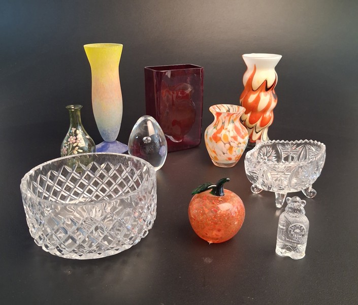 Diverse glas. Bl.a Florence Empoli, Pluttaglas Pukeberg m.m.