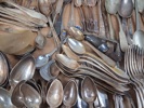 Diverse bestick. Mestadels nysilver.