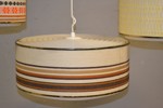 3 Taklampor. Plast & textil, 1960-talet.