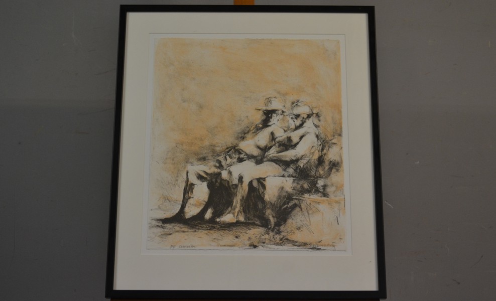 BERNT WENNSTRÖM. Litografi, "Semester", signerad.